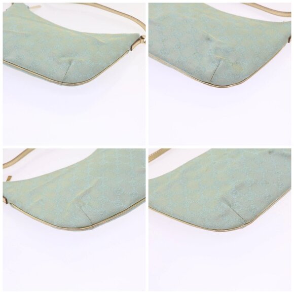 GUCCI GG Canvas Accessory Pouch Turquoise Blue 005 0813 Auth fm2785 - Picture 14 of 16